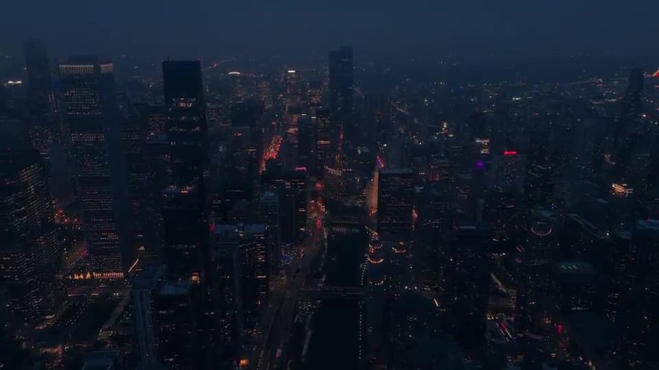chicago city context at night