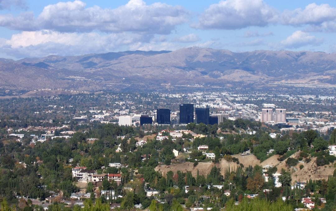The San Fernando Valley from the hills, Woodland Hills in the foreground
