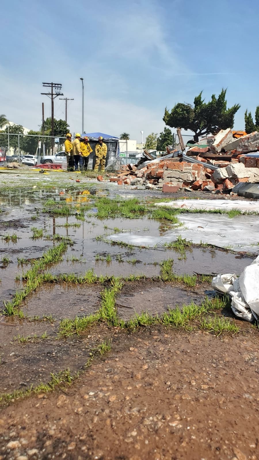 Rubble and a wet lot where the restaurant stood