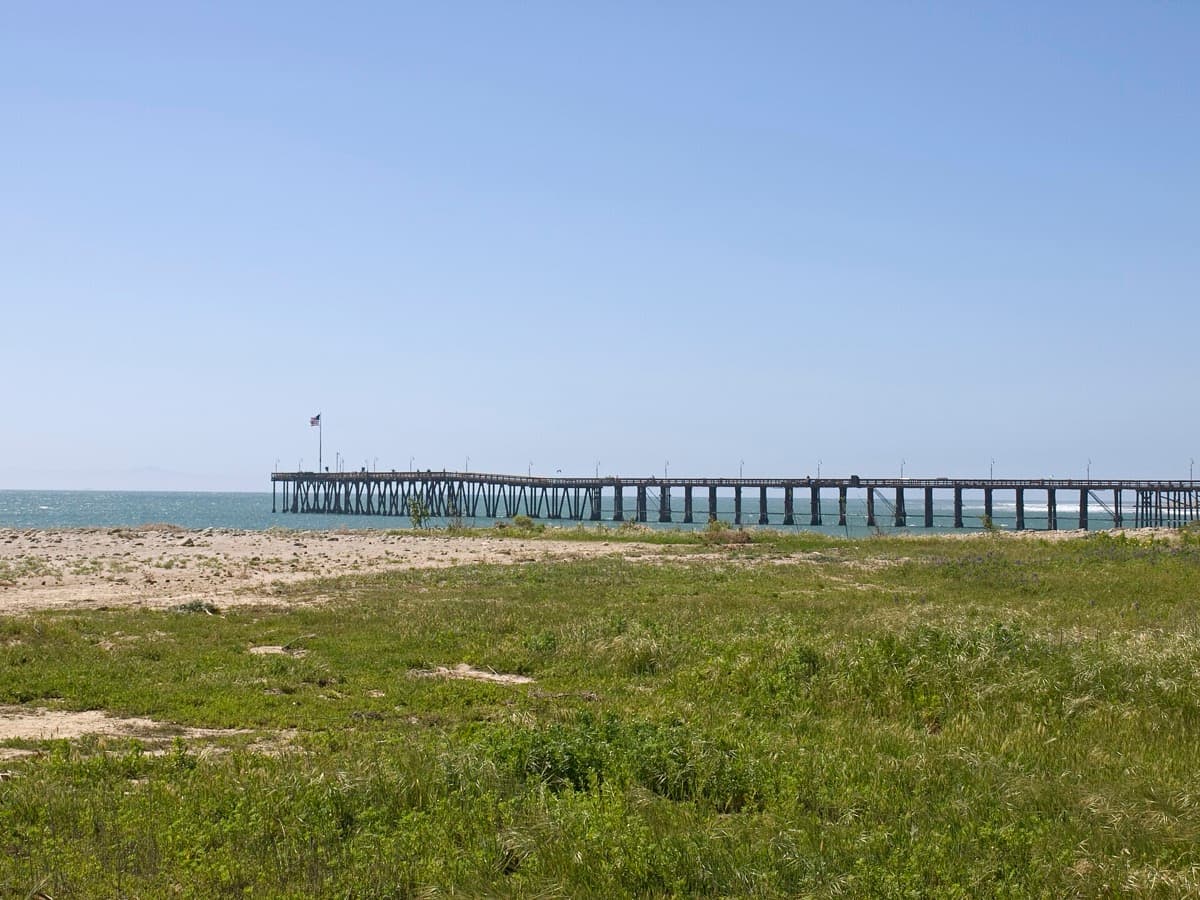 A long wooden pier running out into the sea at Ventura