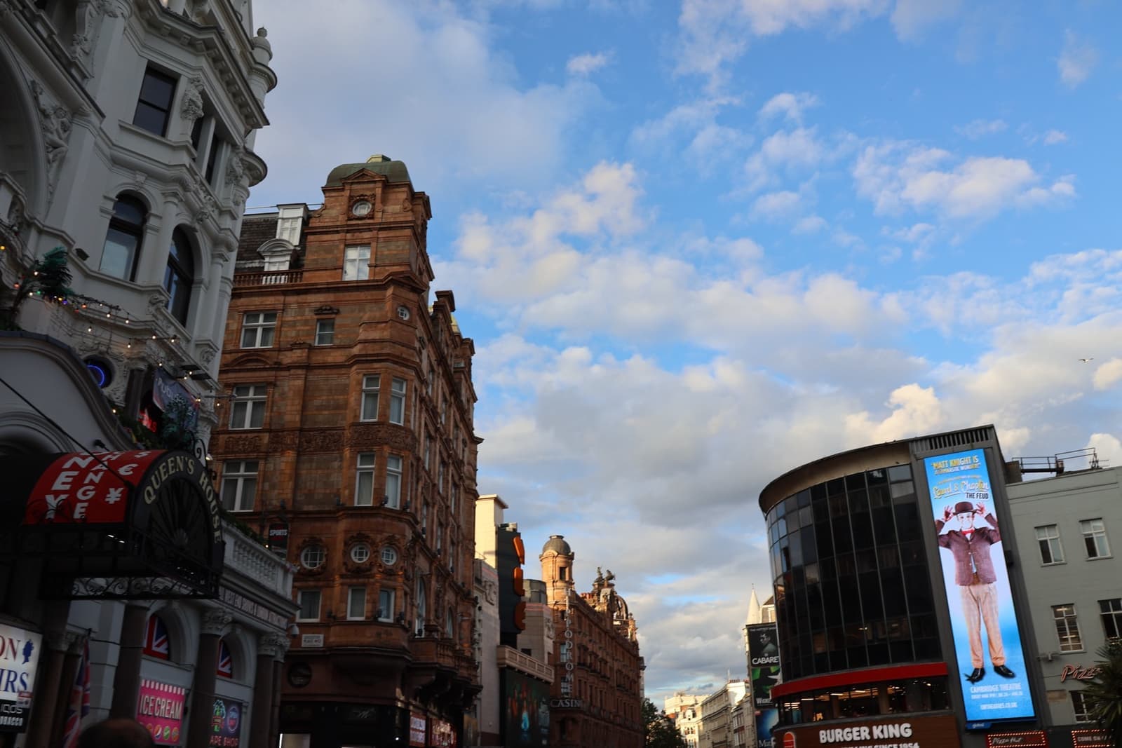Leicester Square with cinemas around the garden
