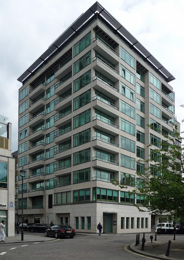 A modern hotel building on Old Park Lane