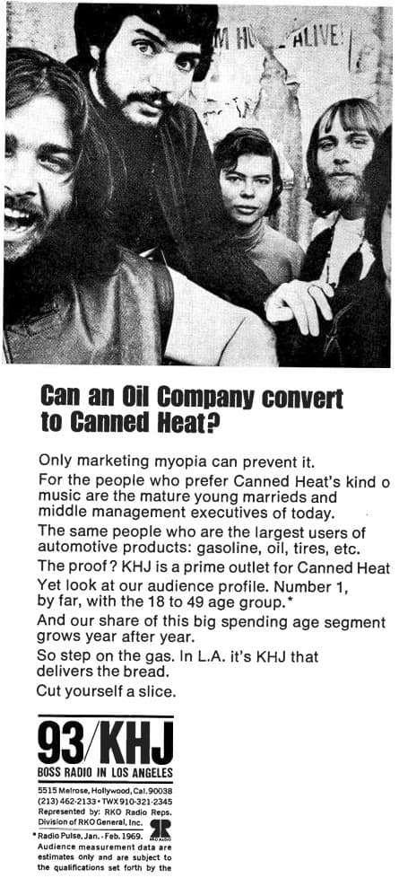 A 1969 newspaper advertisement for KHJ radio