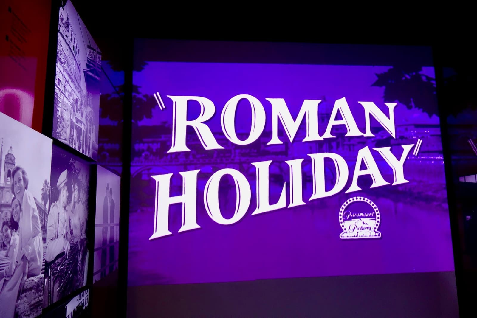 An exhibition display about Roman Holiday at the Cinecittà studios