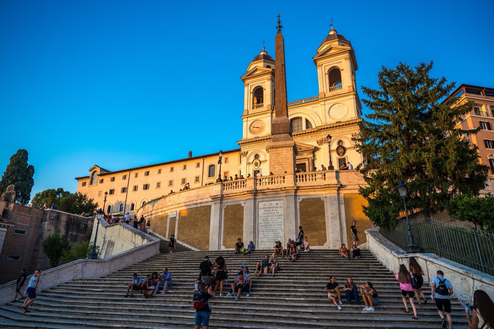 The Spanish Steps rising to the twin towers of Trinità dei Monti
