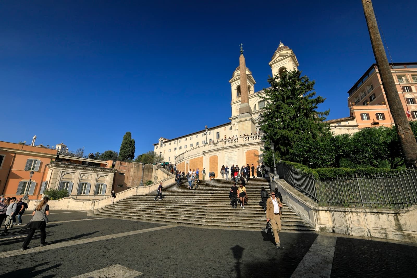 The church of Trinità dei Monti and the obelisk at the top of the Spanish Steps
