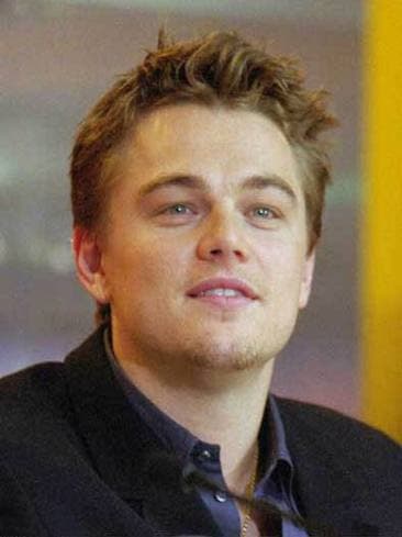 Leonardo DiCaprio, young and clean-shaven, at a press conference