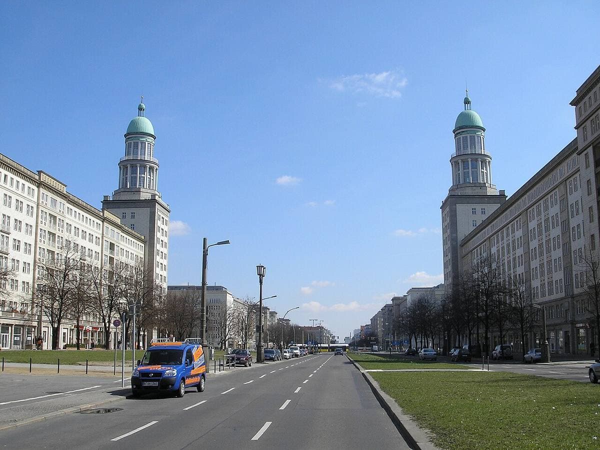 The domed towers of Frankfurter Tor over Karl-Marx-Allee