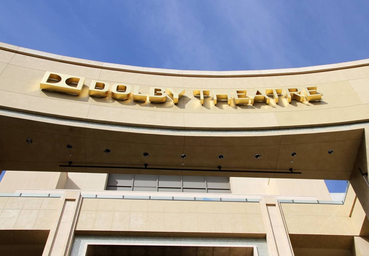 The entrance of the Dolby Theatre on Hollywood Boulevard