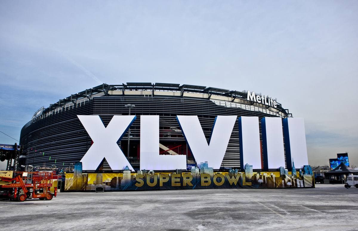 MetLife Stadium decorated for Super Bowl XLVIII