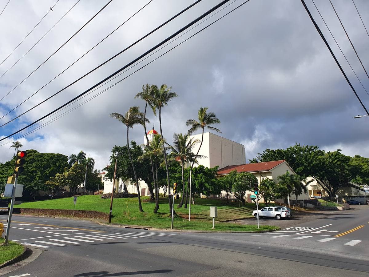 The main building of Roosevelt High School in Honolulu