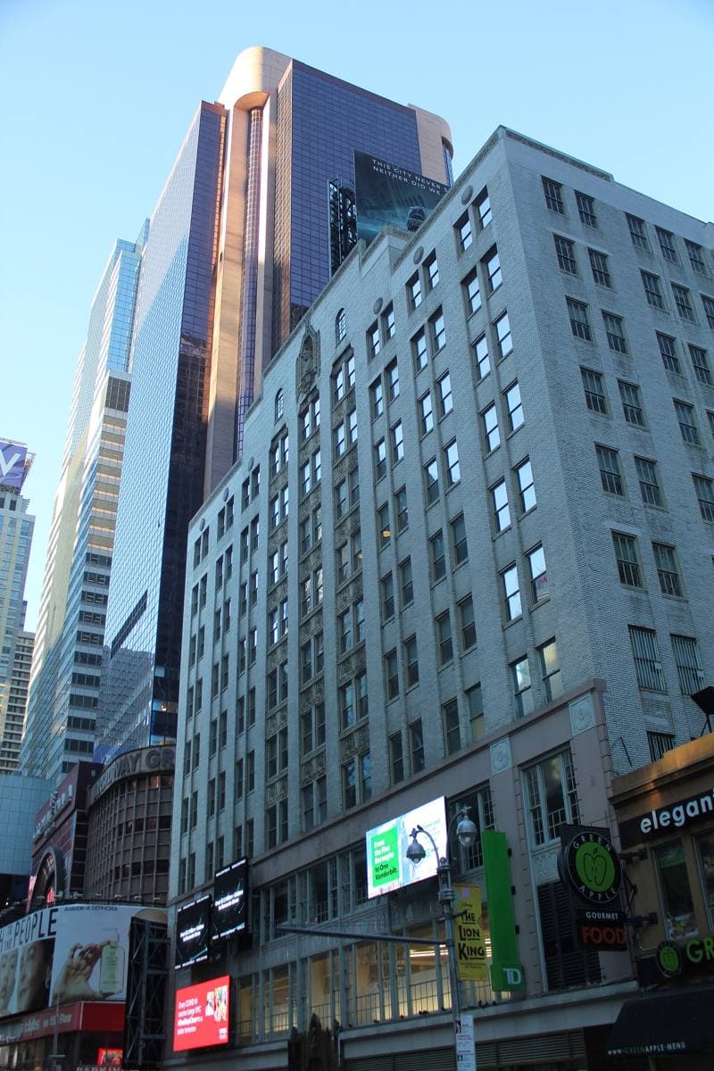 The Art Deco front of the Brill Building on Broadway