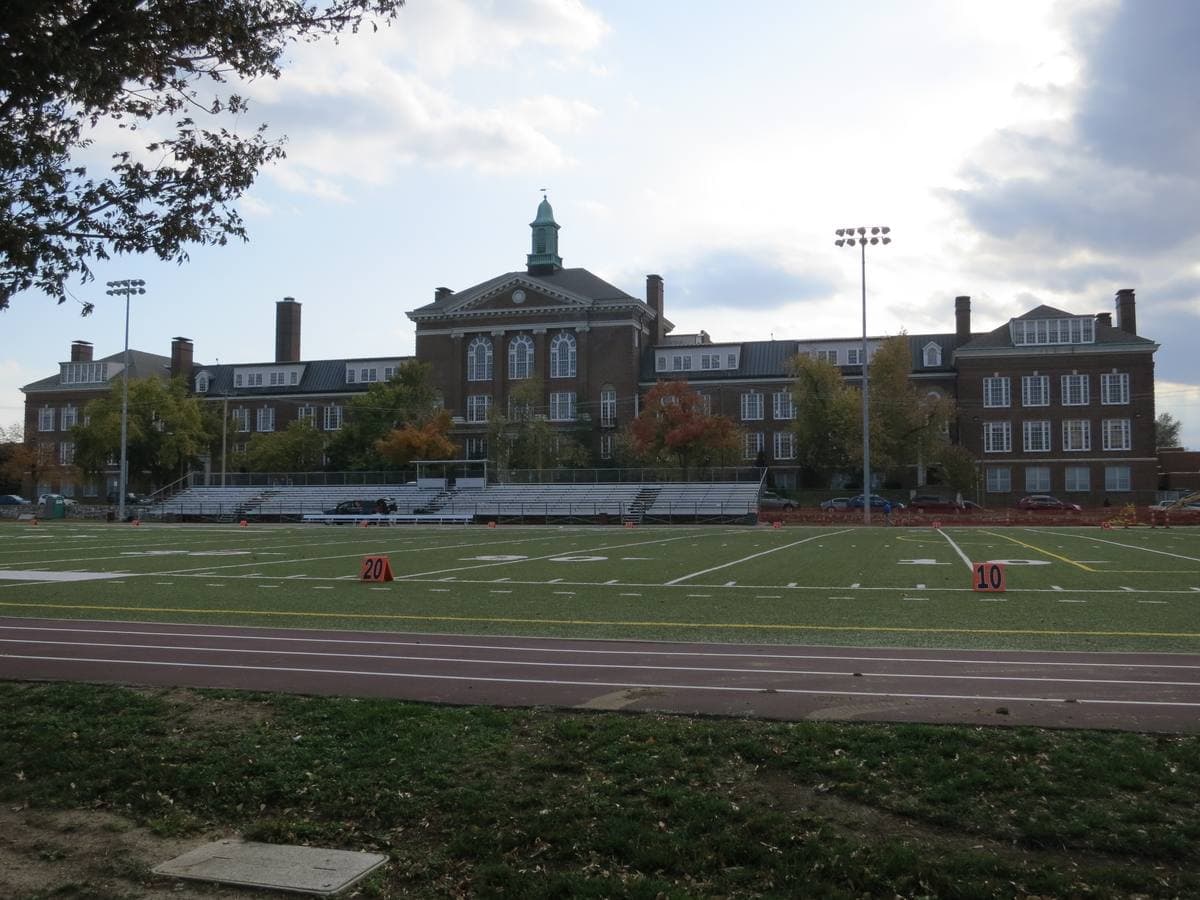 The brick front of Sumner High School