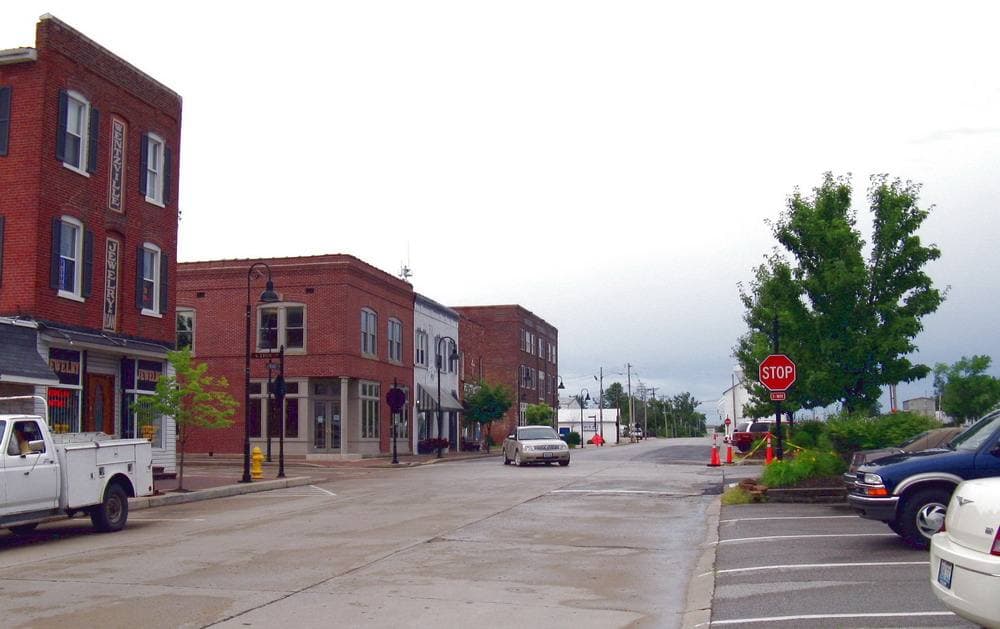 A small-town main street in Wentzville