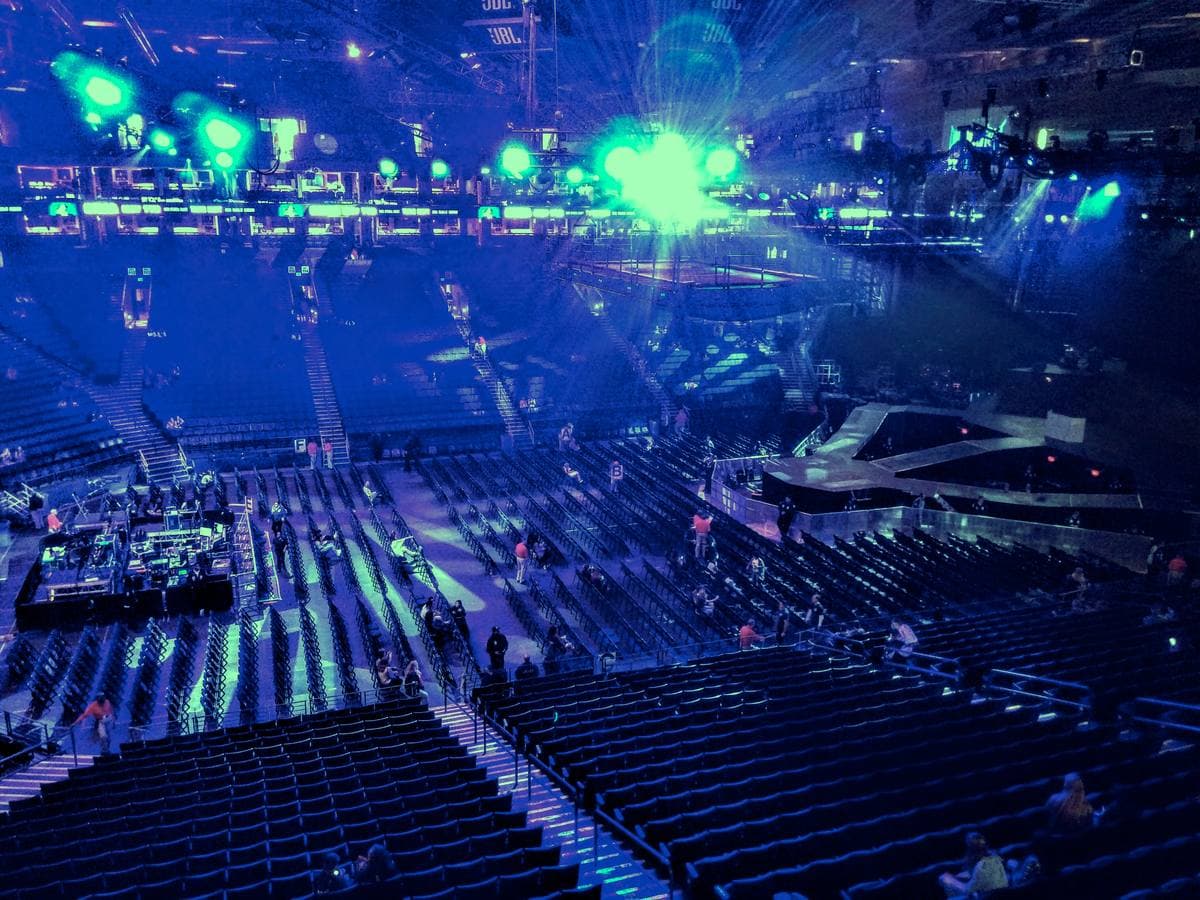 The round glass-fronted Oakland Arena