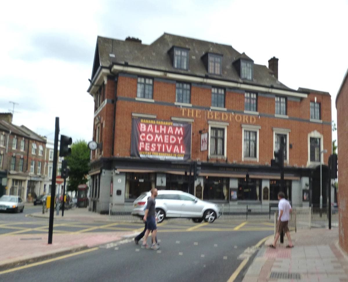 The Victorian front of The Bedford pub in Balham