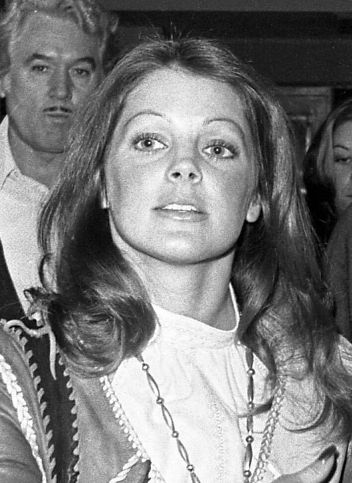 Priscilla Presley outside a courthouse