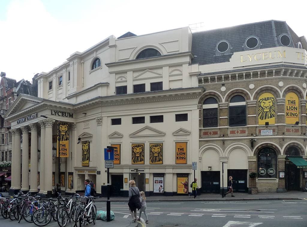 The columned portico of the Lyceum Theatre