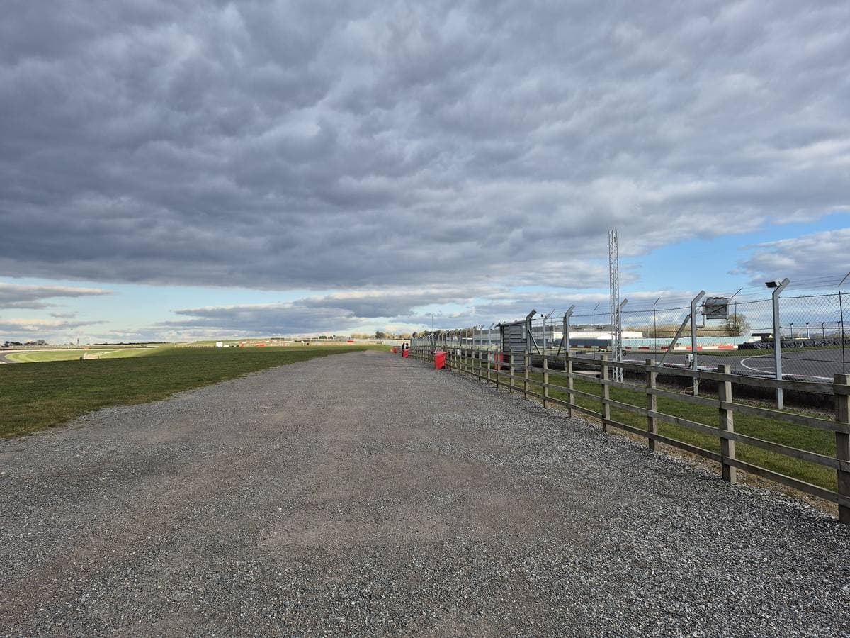 The grassy infield of Donington Park race circuit