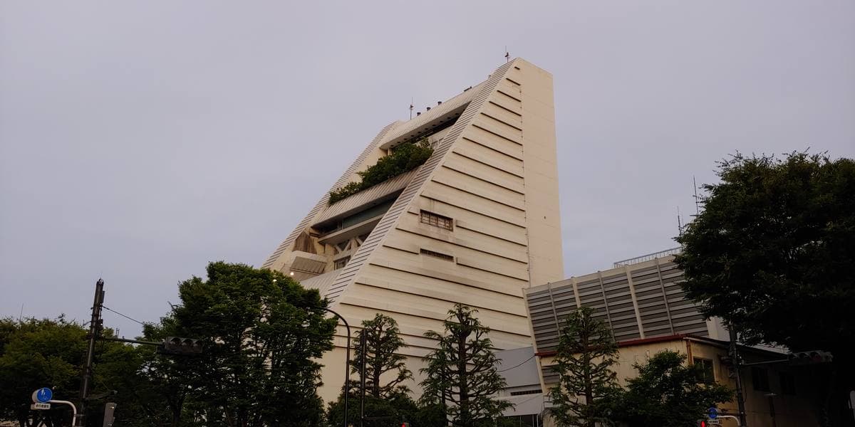 The triangular tower of Nakano Sunplaza in Tokyo