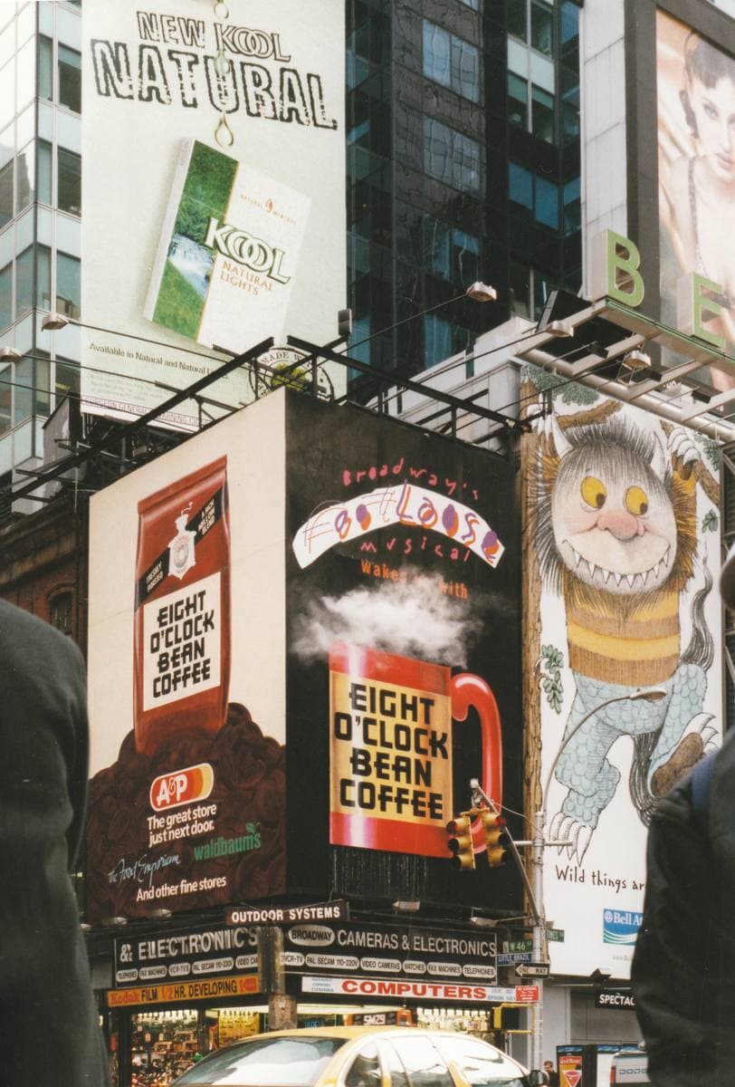 Times Square at 46th Street in 1998, with billboards