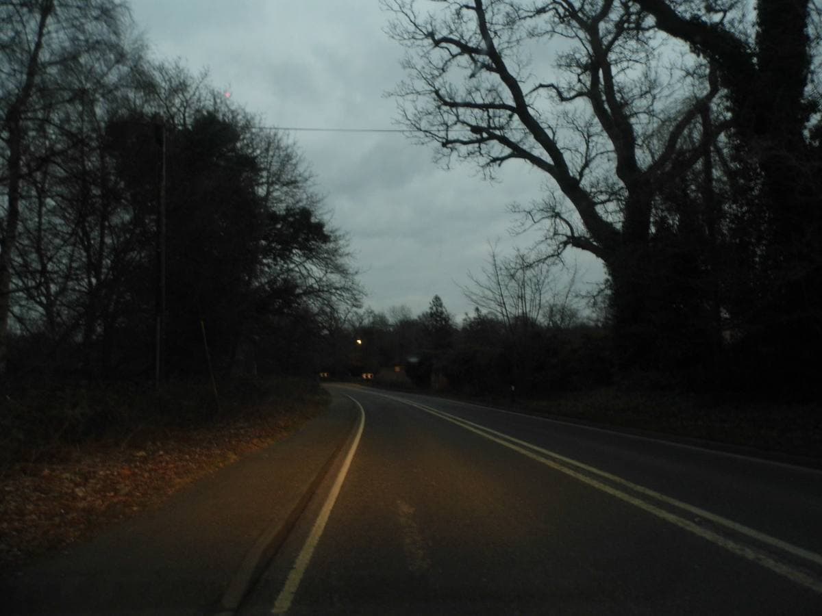 London Road running past the trees of the Tittenhurst estate