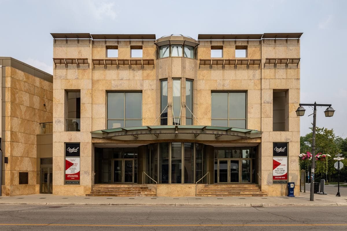The front of the Avon Theatre on Downie Street, Stratford