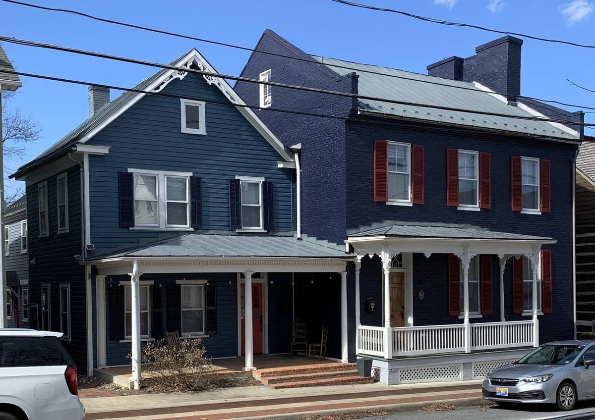 Two old houses with porches on South Loudoun Street, Winchester