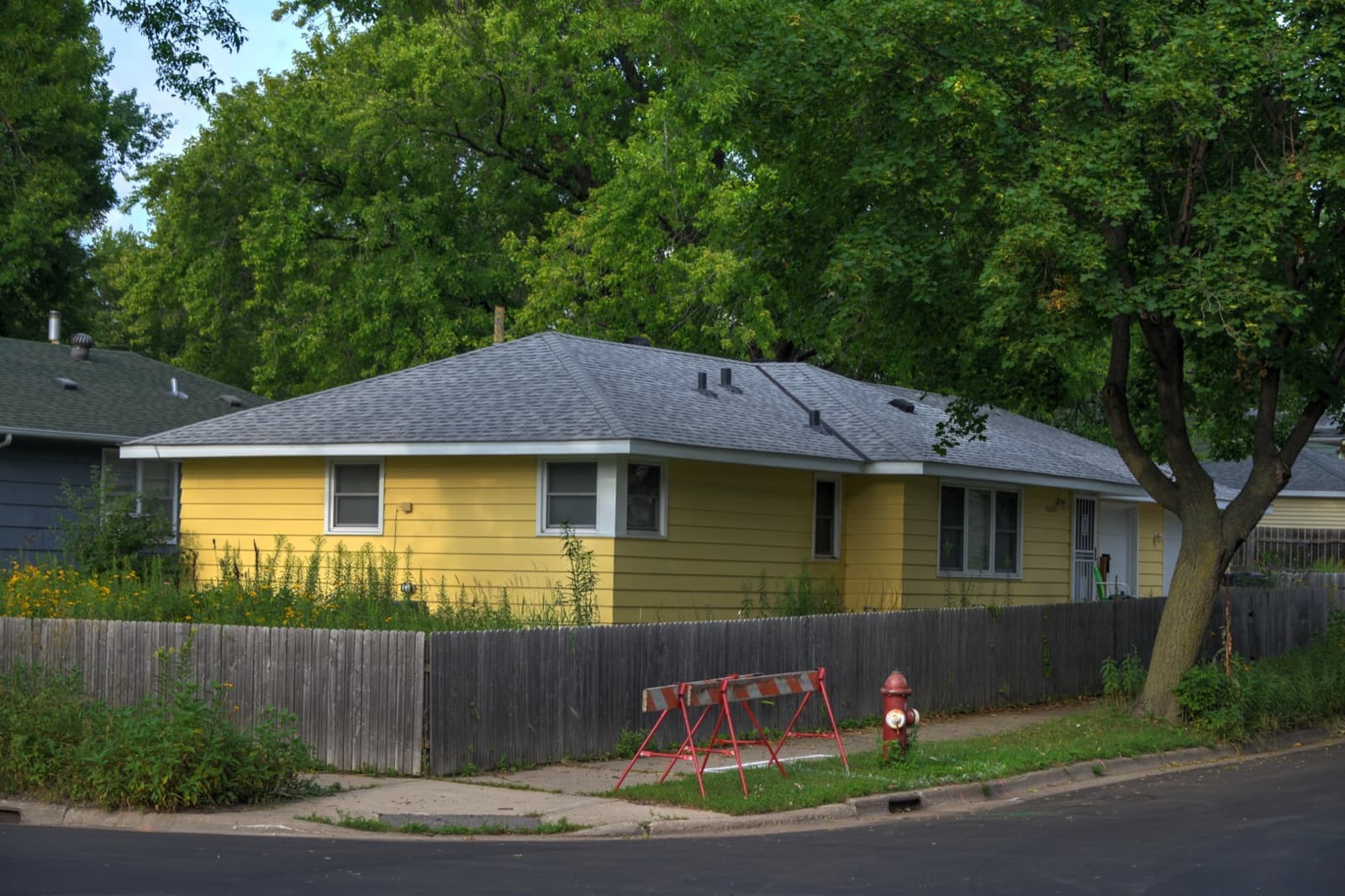 A small ranch house with a lawn in north Minneapolis