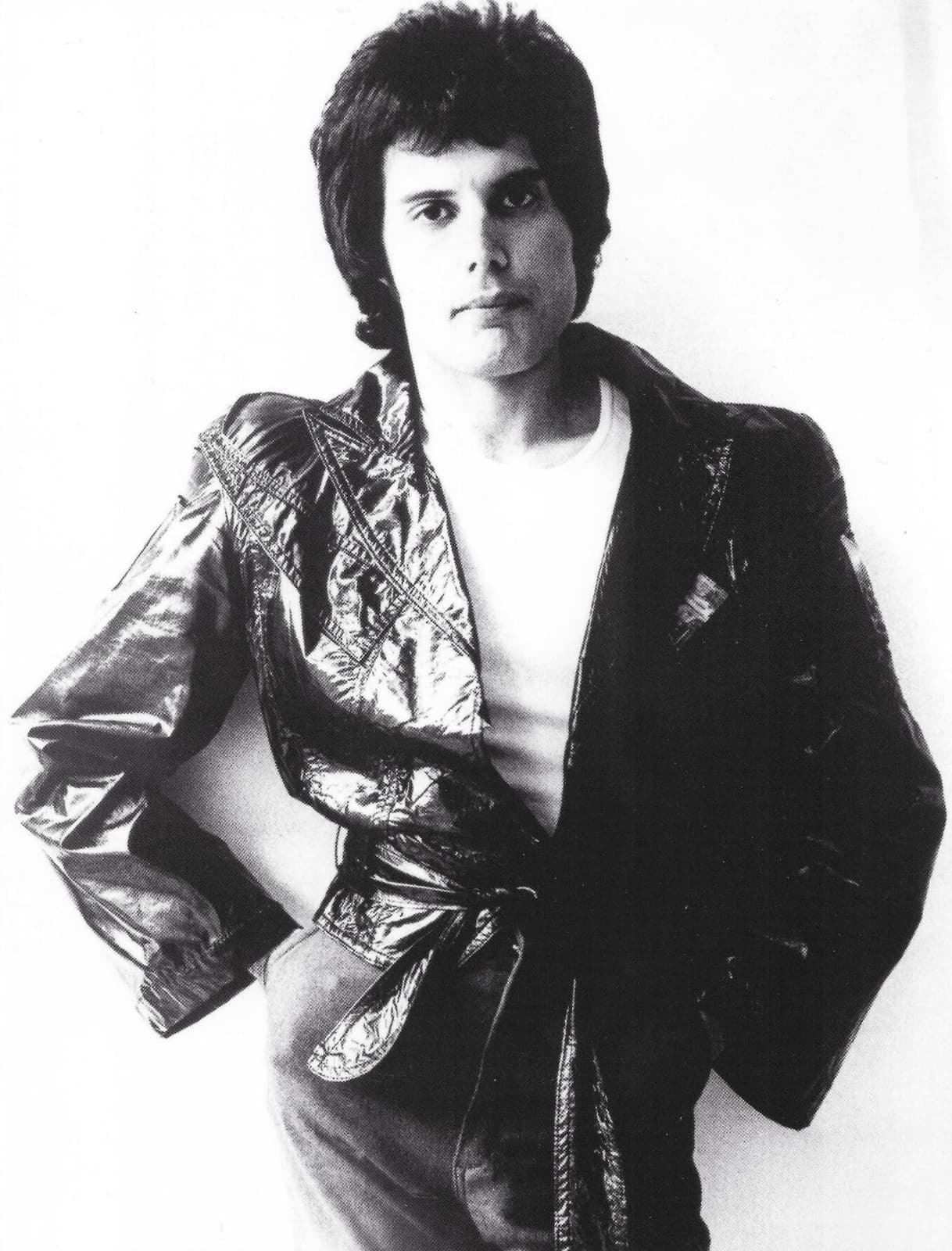 Freddie Mercury in a 1977 press portrait