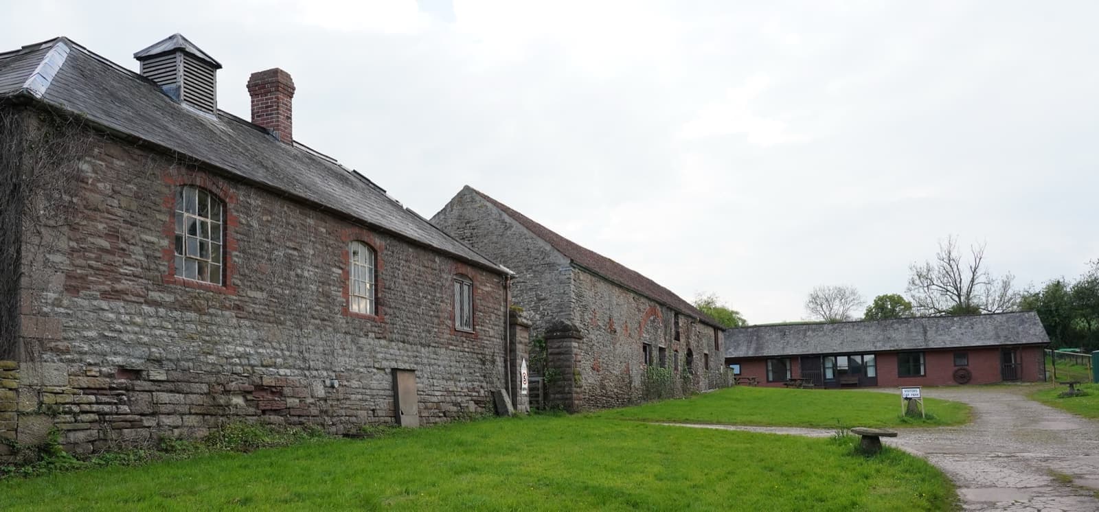 Stone farm buildings at Rockfield Studios