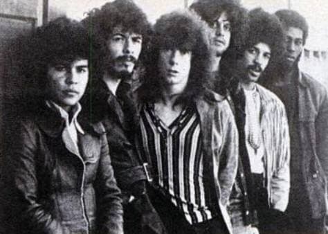 The band in a black-and-white photograph from Billboard, 1970