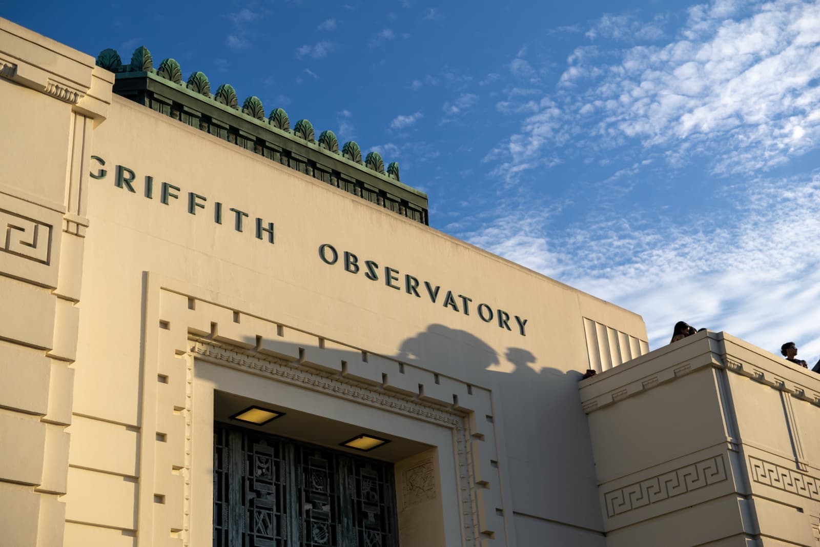 The white domes of Griffith Observatory against the sky