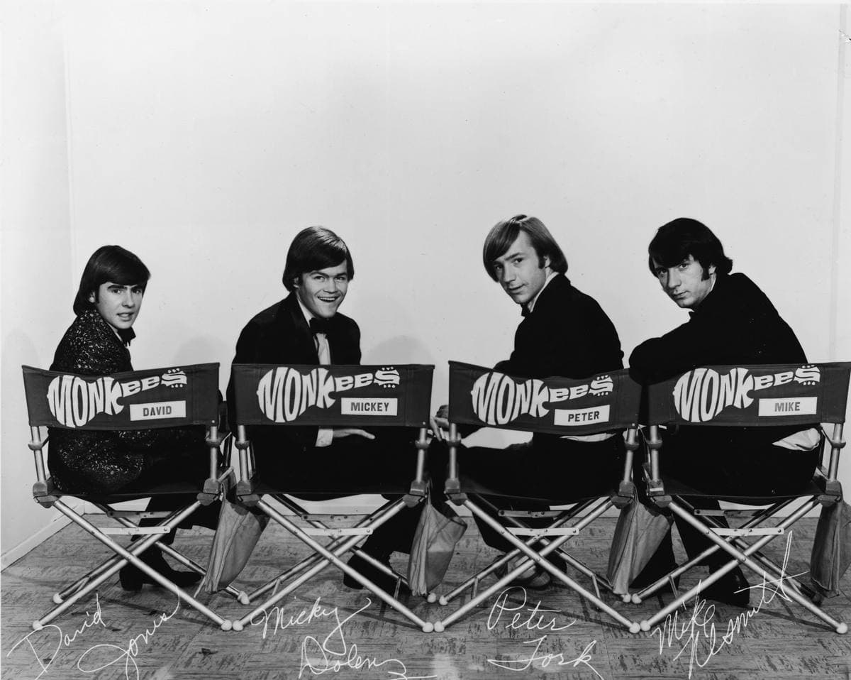 The four Monkees posed together in a 1967 publicity photograph