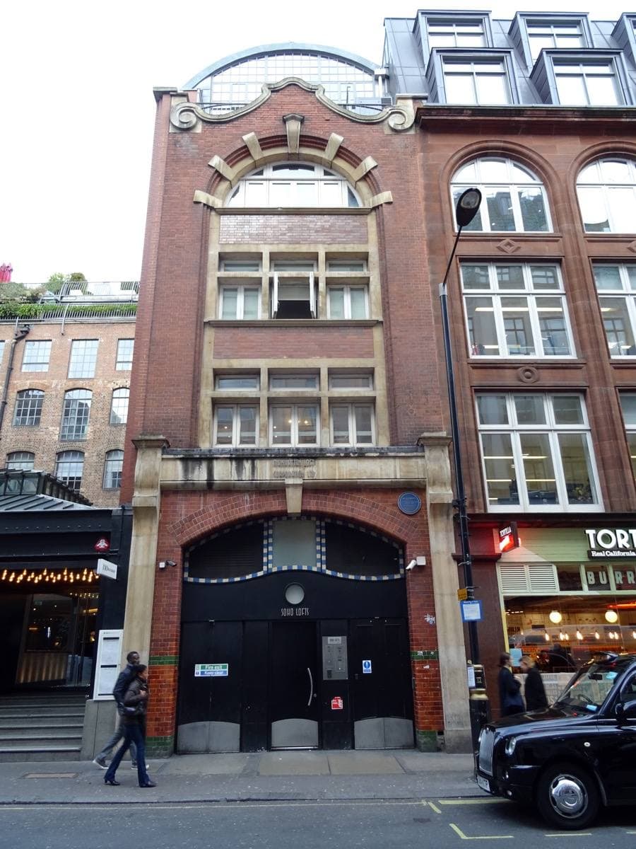 A Soho street front with shop windows