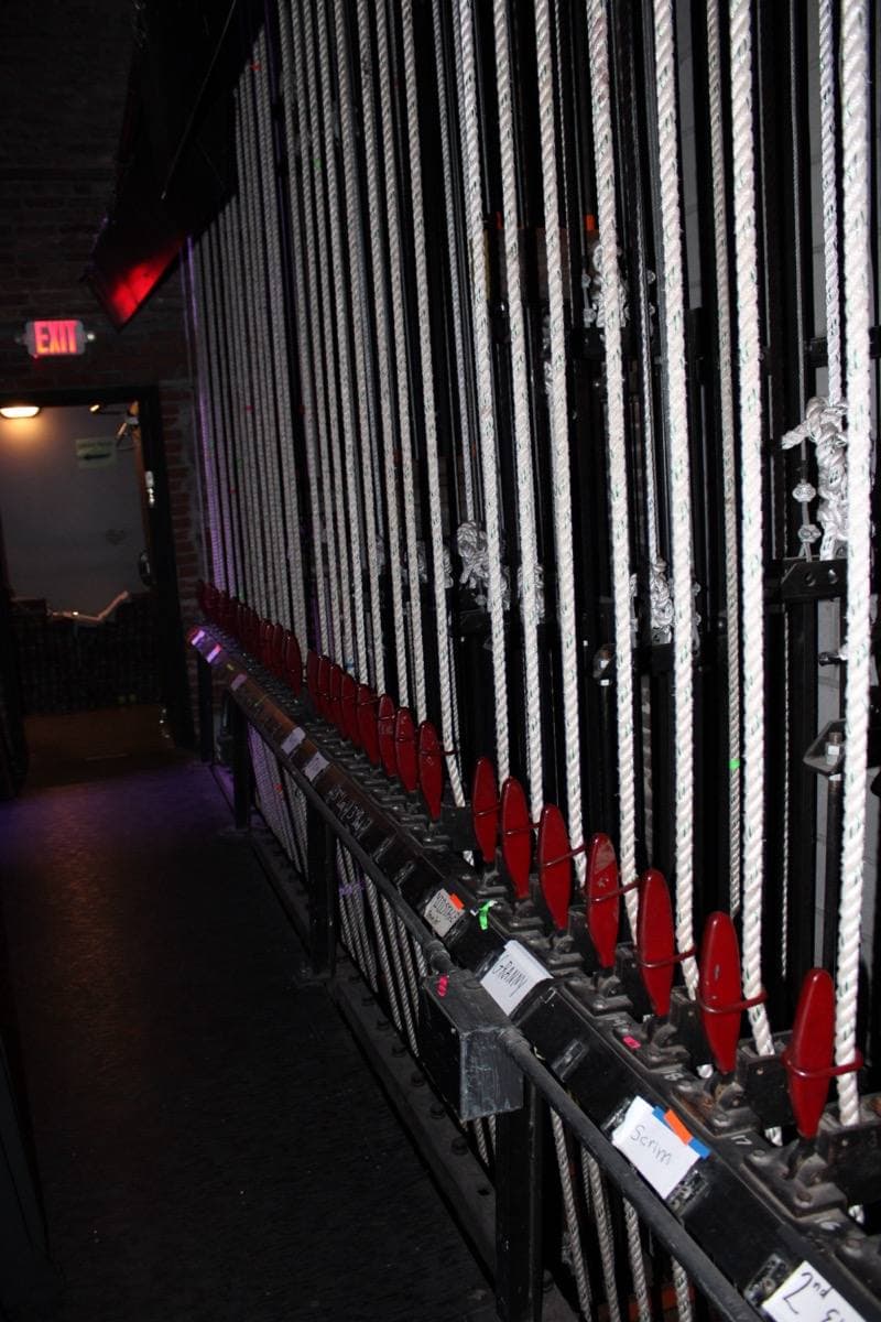 The tiered horseshoe balconies and stage of Thalian Hall