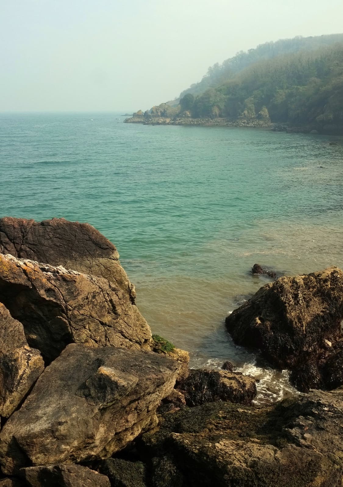 Limestone cliffs and clear water at Anstey’s Cove