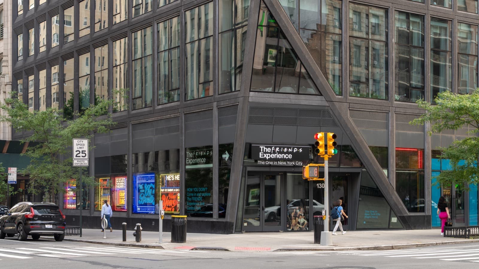 The street front of the Friends Experience on a Manhattan corner