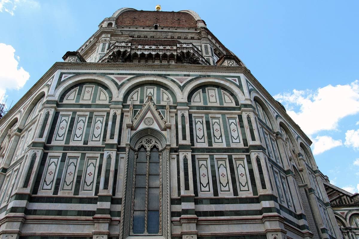 The marble front and dome of Florence Cathedral