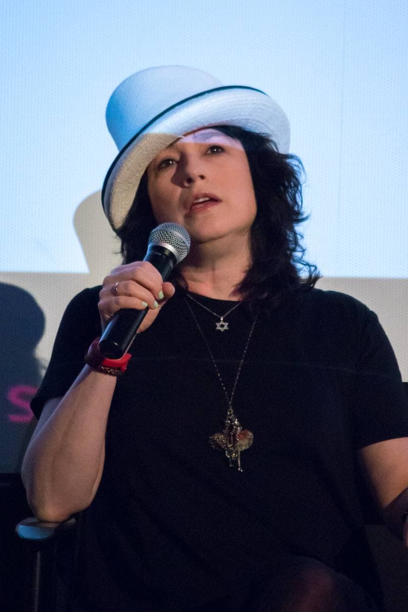 Amy Sherman-Palladino speaking on a festival panel in 2015