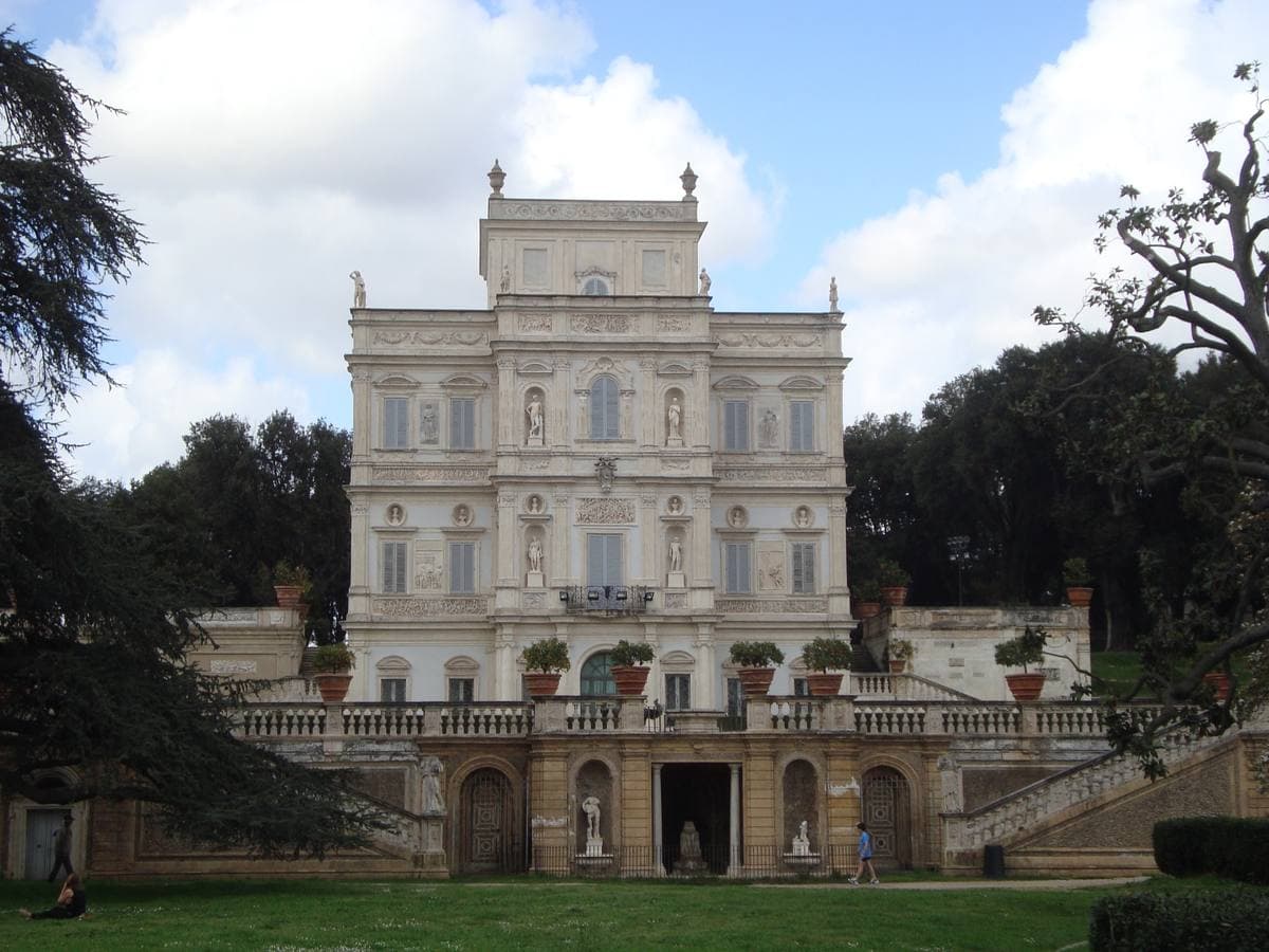 A white seventeenth-century villa above a formal garden terrace