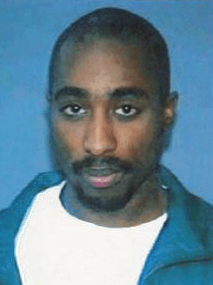 Tupac Shakur in a cropped 1996 California driver licence photograph