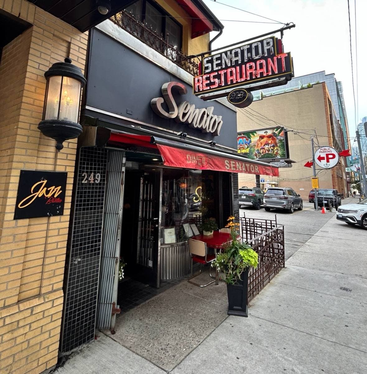 The Senator restaurant’s neon sign on Victoria Street
