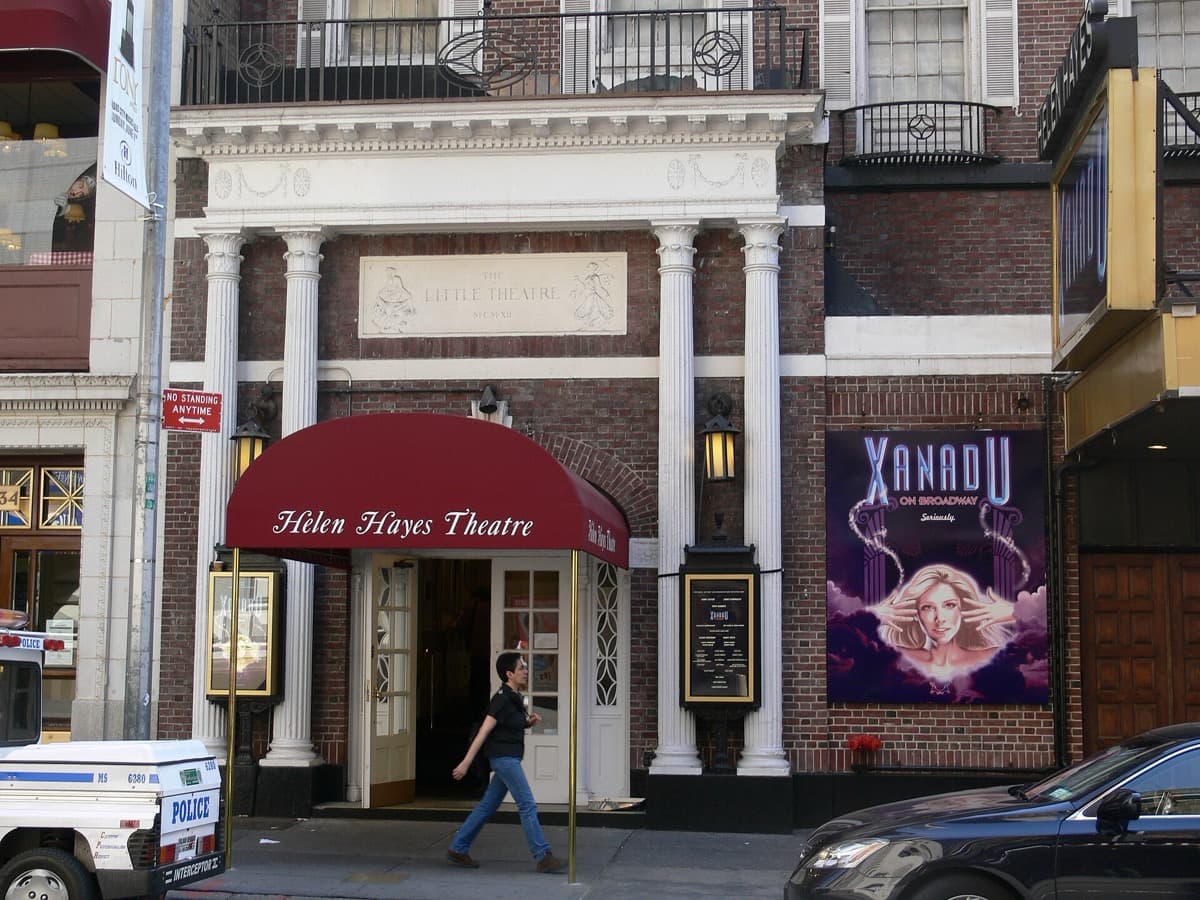 The front of a small Broadway theatre