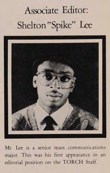 A yearbook portrait of a young Spike Lee