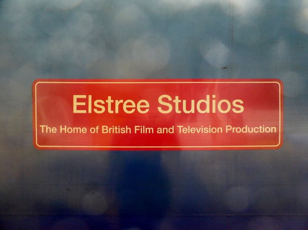 The Elstree Studios buildings on Shenley Road under a cloudy sky