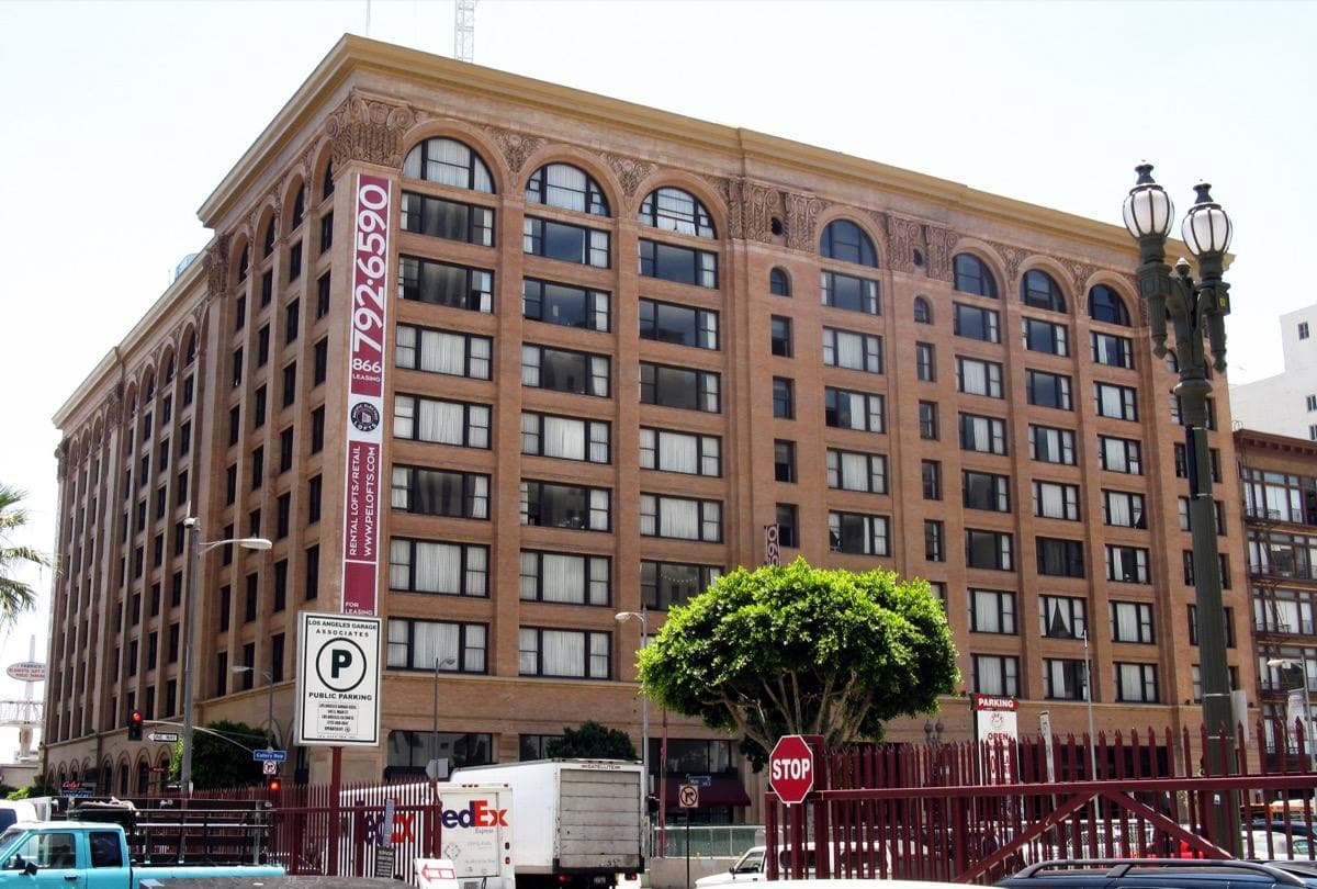 A ten-storey brick and stone office block on a downtown corner