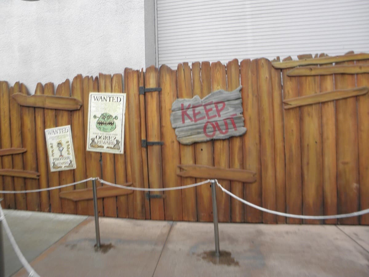 A theme-park queue area themed as a fairytale kingdom