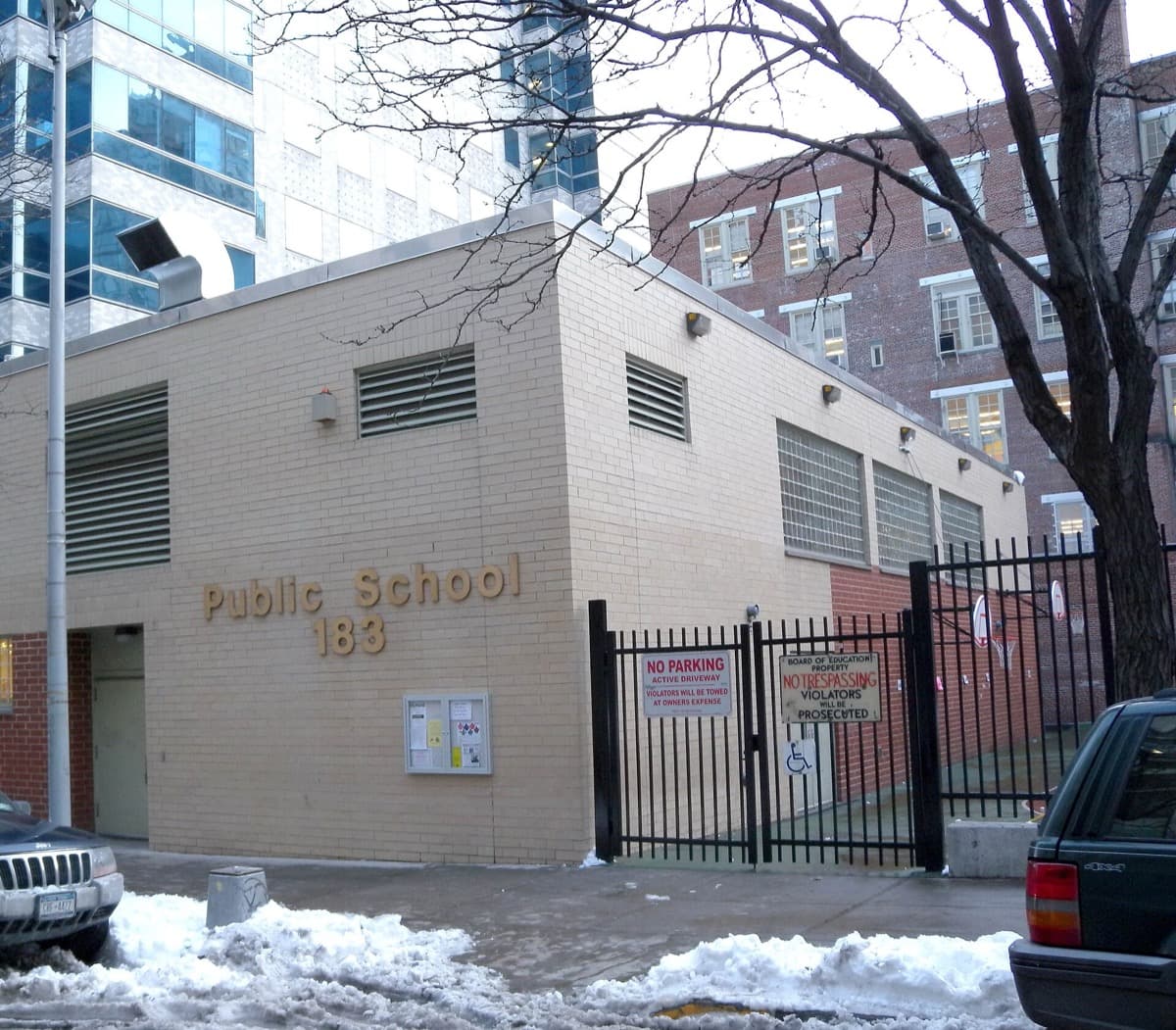 A school building on a residential street on East 67th Street