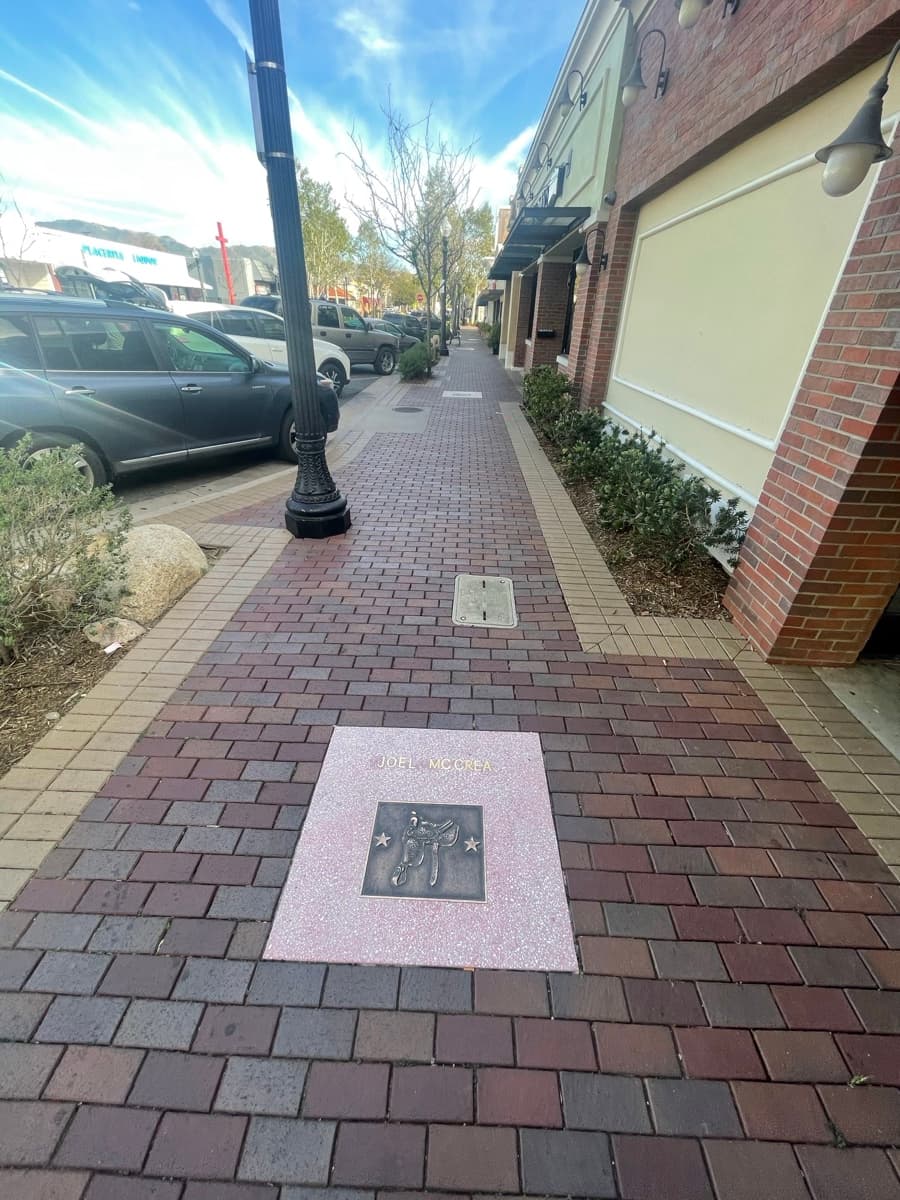 Stars set in a pavement in Old Town Newhall